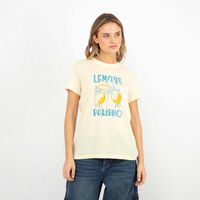 Polera Con Estampado Mujer Icono Amarillo