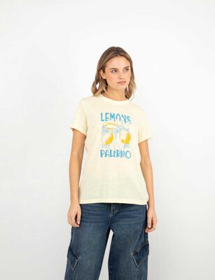 Imagen 1 del producto Polera Con Estampado Mujer Icono Amarillo