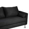Juego de Living Bodevir Sky Felpa 12 Sofá 3 Cuerpos + Dos Pouf 1 Cuerpo Negro 