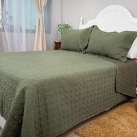 Quilt Doral 2 Plazas Verde Oliva Velvety
