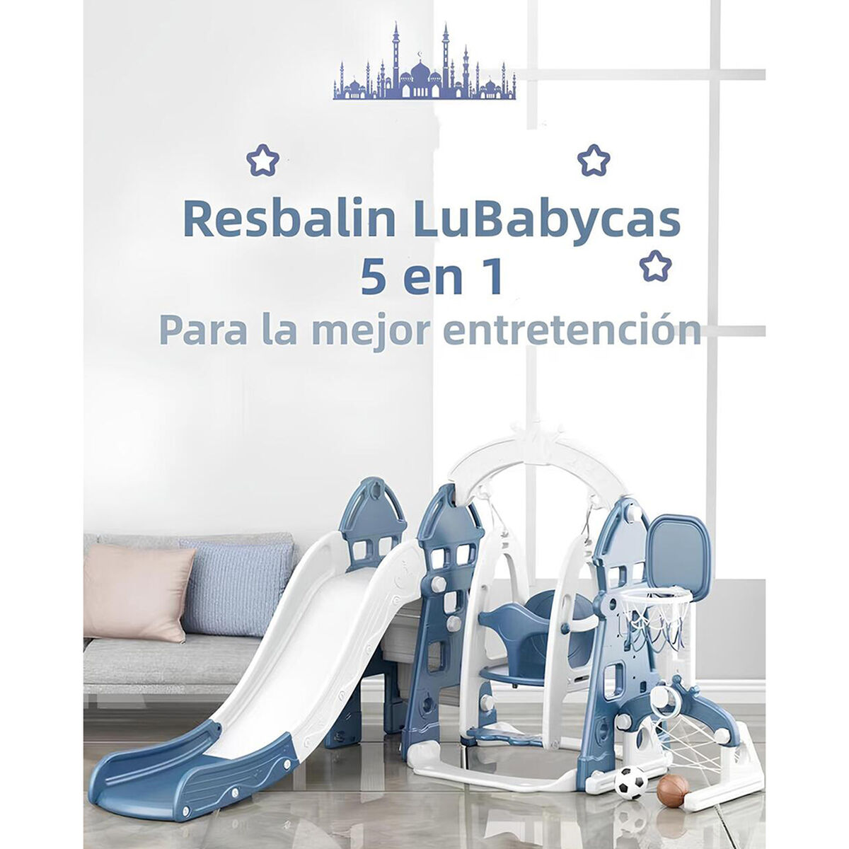 Resbalin Columpio 5 en 1 con Accesorios Rosado Lubabycas