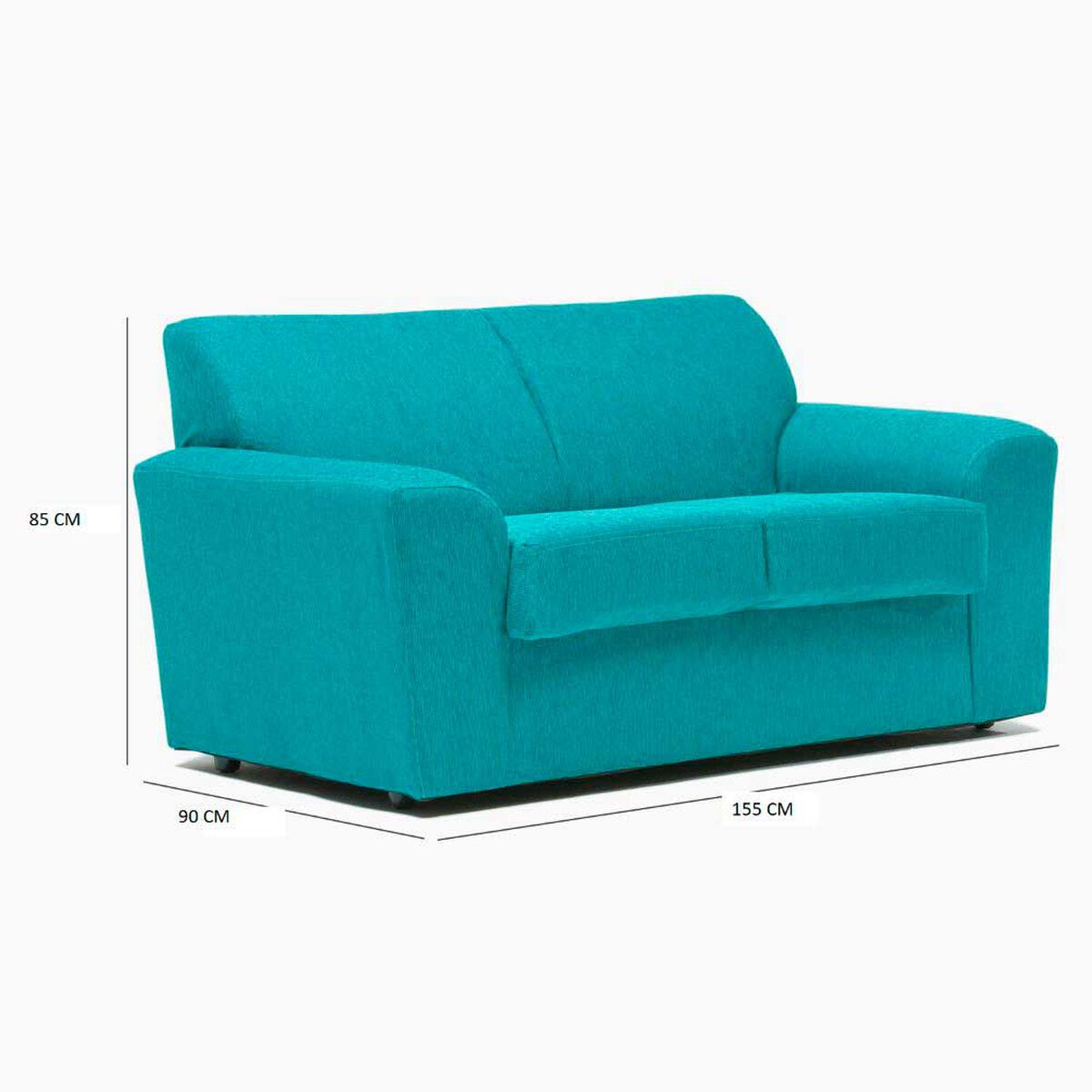 Sof&aacute; Cabsur Milan 2 Cuerpos Chenille Turquesa