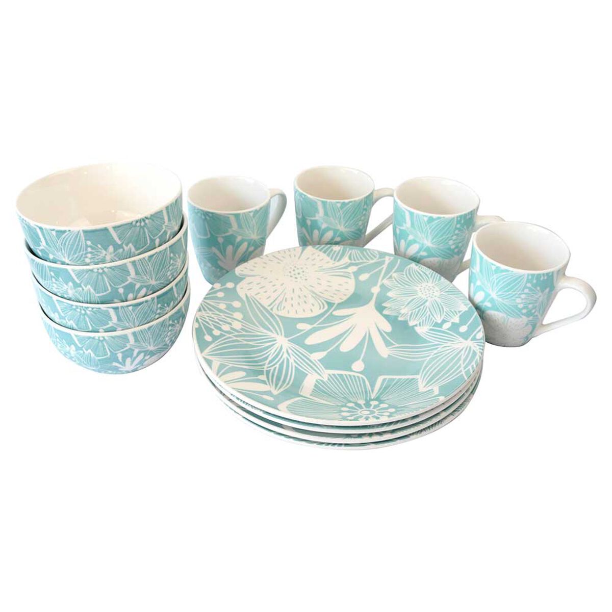 Vajilla Porcelana Doral Angelis 12 Piezas Donna