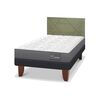 Cama Europea CIC 1,5 Plazas Anatomic + Respaldo Villarrica Olivo
