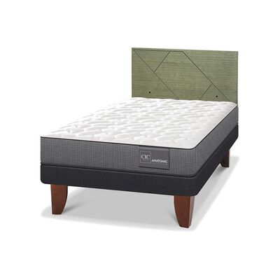 Imagen 2 del producto Cama Europea CIC 1,5 Plazas Anatomic + Respaldo Villarrica Olivo