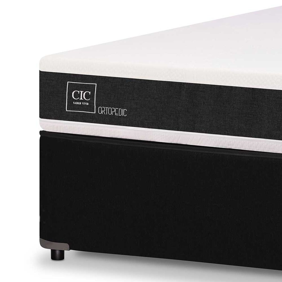 Cama Nido CIC 1,5 Plazas Ortopedic + Respaldo Dublin Negro