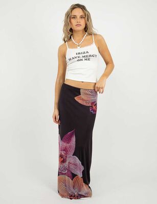 Imagen 2 del producto Falda Slim Maxi Con Estampado Mujer Icono Cafe
