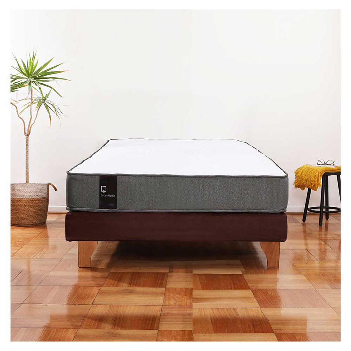 Cama Europea Latam Home 1,5 Plazas Zen Best Chocolate