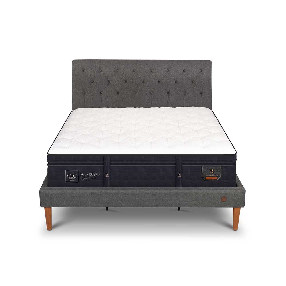 Cama Europea CIC King Súper Premium + Respaldo