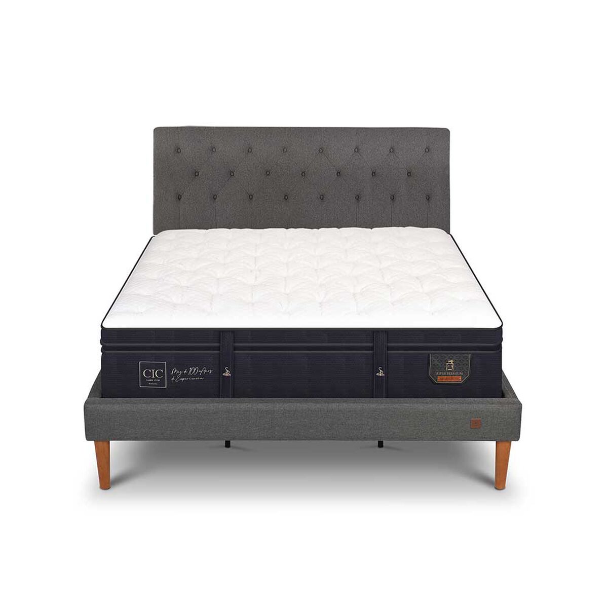 Cama Europea CIC King S&uacute;per Premium + Respaldo