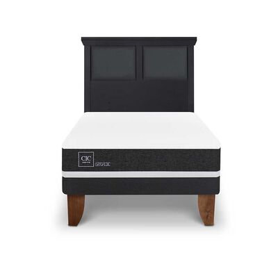 Imagen 1 del producto Cama Europea CIC 1,5 Plazas Ortopedic + Respaldo Torino Negro