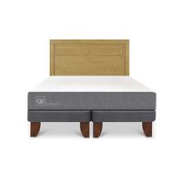 Cama Europea CIC Base Dividida King Balance + Respaldo Milan Mostaza