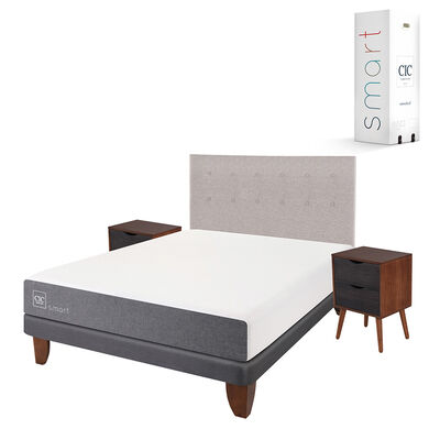 Imagen 2 del producto Cama Europea CIC 2 Plazas Smart + Respaldo + 2 Veladores Tigris