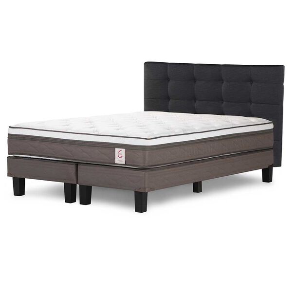 Cama Europea Rosen Base Dividida 2 Plazas New Style 6 + Respaldo Issey
