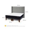 Cama Europea CIC Base Dividida 2 Plazas Premium + Respaldo Sesia