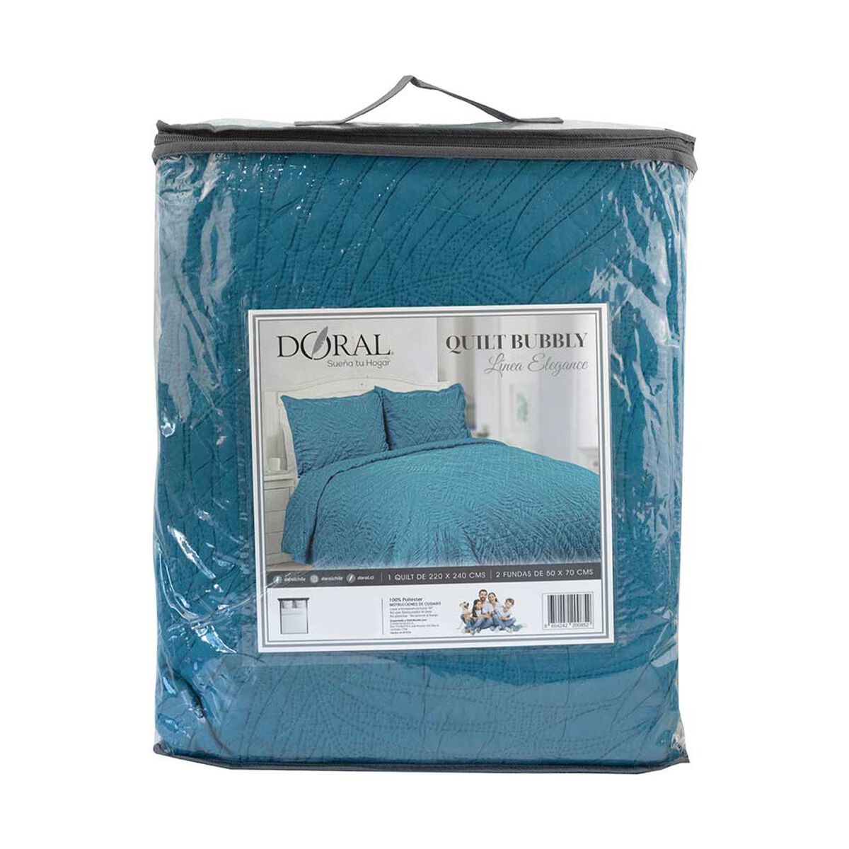 Quilt Doral 1,5 Plazas Azul Marino Bubbly