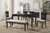 Combo Mesa de Comedor Arthome T-793/6S Moka + 4 Sillas de Comedor Arthome C-5914 Moka + Banqueta Arthome B-5914 Moka