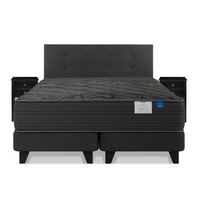 Imagen 2 del producto Cama Europea Flex Base Dividida King Black + Respaldo Royal + 2 Veladores Rover