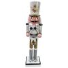 Muñeco Cascanueces Decorativo Navideño Santini Plata 30 cm