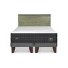 Cama Europea CIC Base Dividida 2 Plazas Lux + Respaldo Miro Olivo