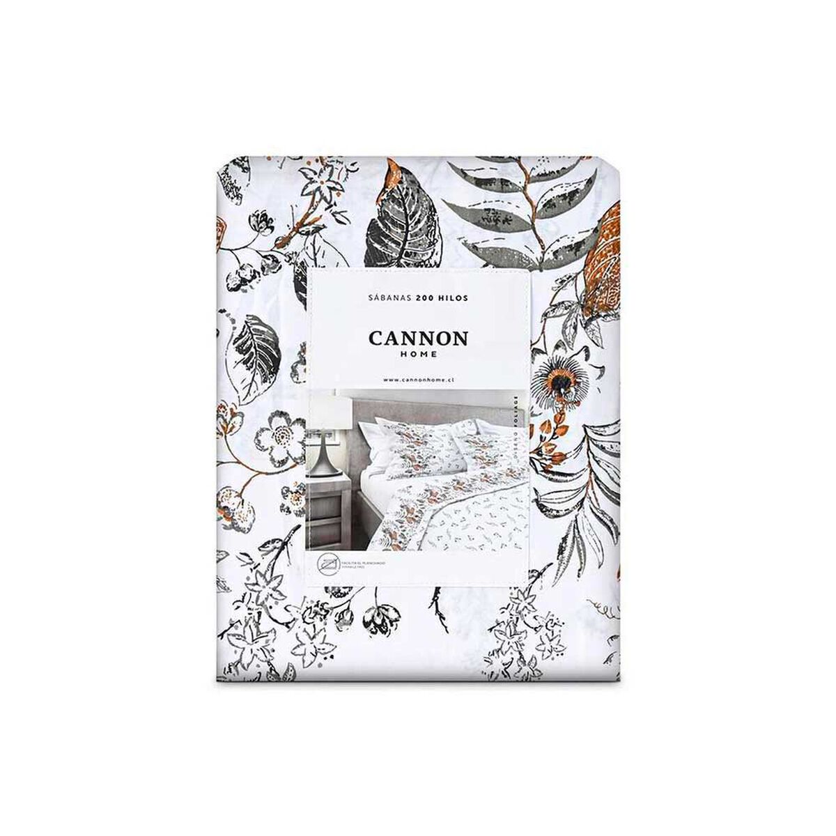 Juego de S&aacute;banas Cannon 200 Hilos King Foliage Blanco
