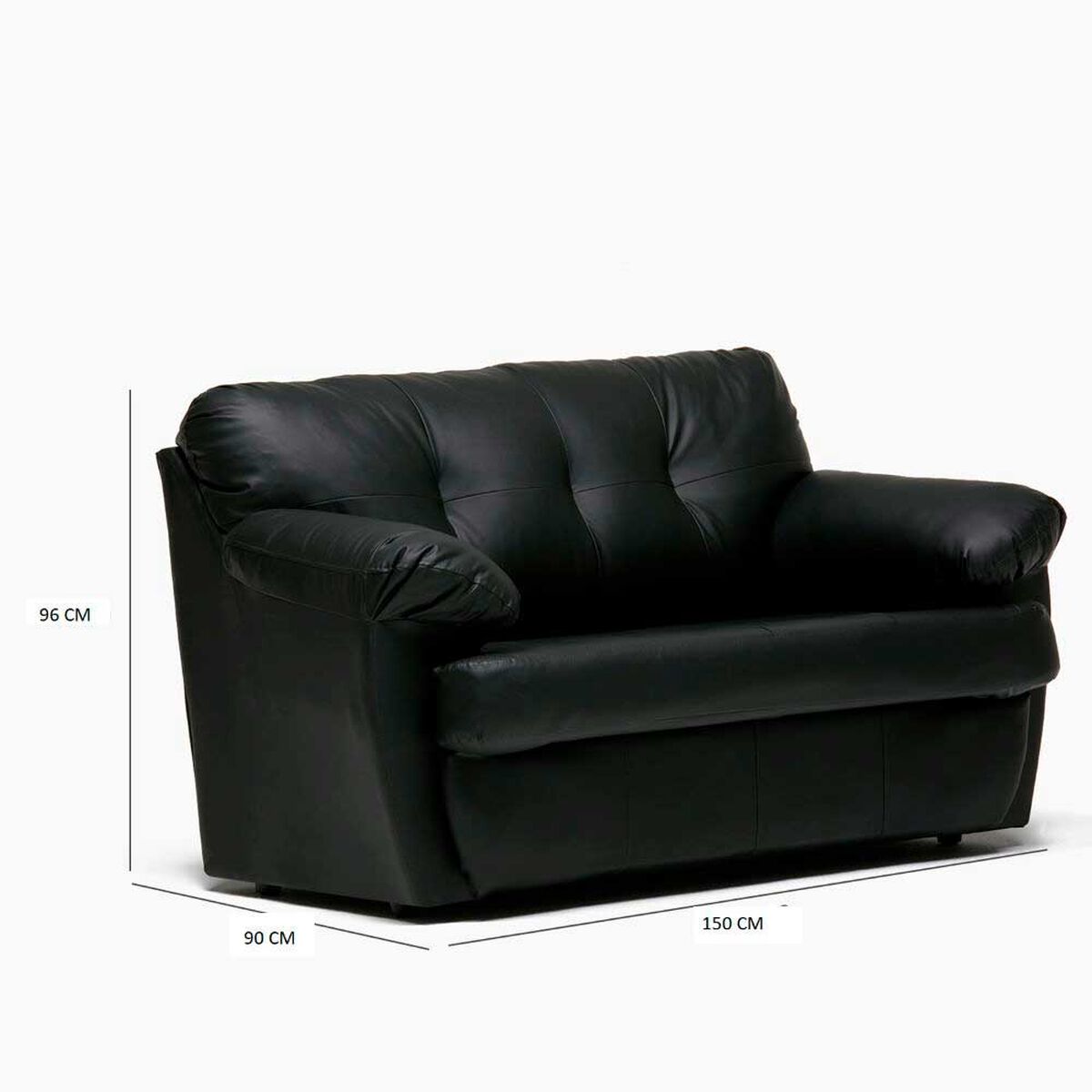 Juego de Living Cabsur Caburga Sofá 3 Cuerpos + Sofá 2 Cuerpos PU Negro