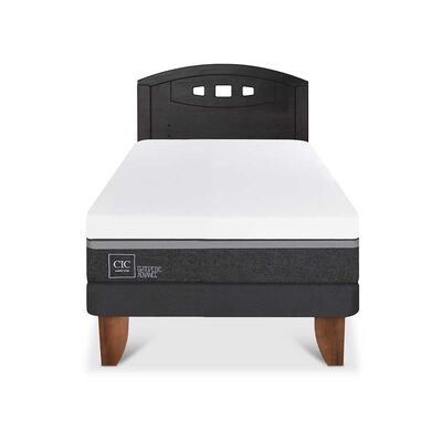Imagen 1 del producto Cama Europea CIC 1,5 Plazas Ortopedic Advance + Respaldo Gales Negro
