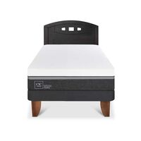 Cama Europea CIC 1,5 Plazas Ortopedic Advance + Respaldo Gales Negro