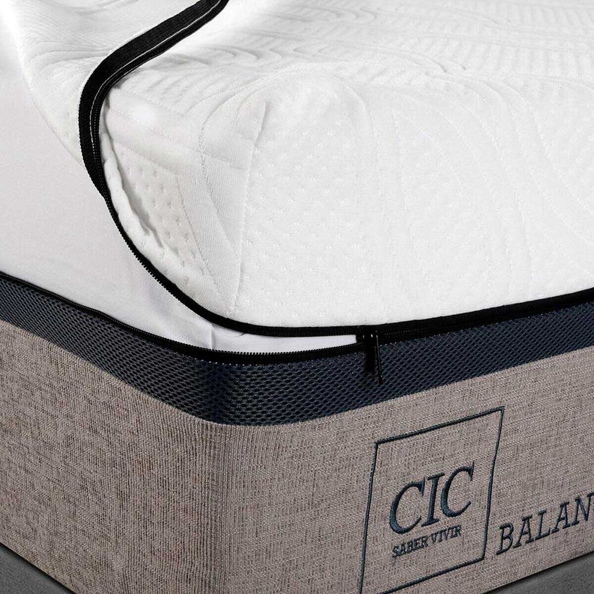 Cama Europea CIC Base Dividida 2 Plazas Balance + Respaldo New Dublin Chocolate