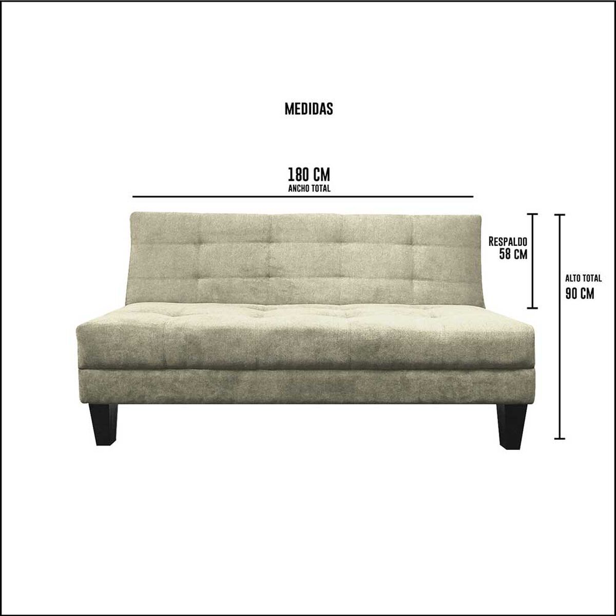 Sofá Cama Deco Class Griego 3 Cuerpos Beige