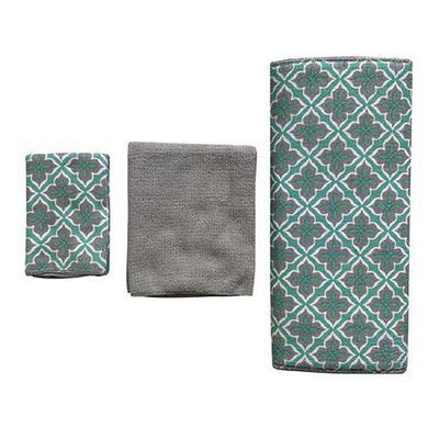 Mat Secado + Pack 2 Paños de Cocina Casa Linda Flor