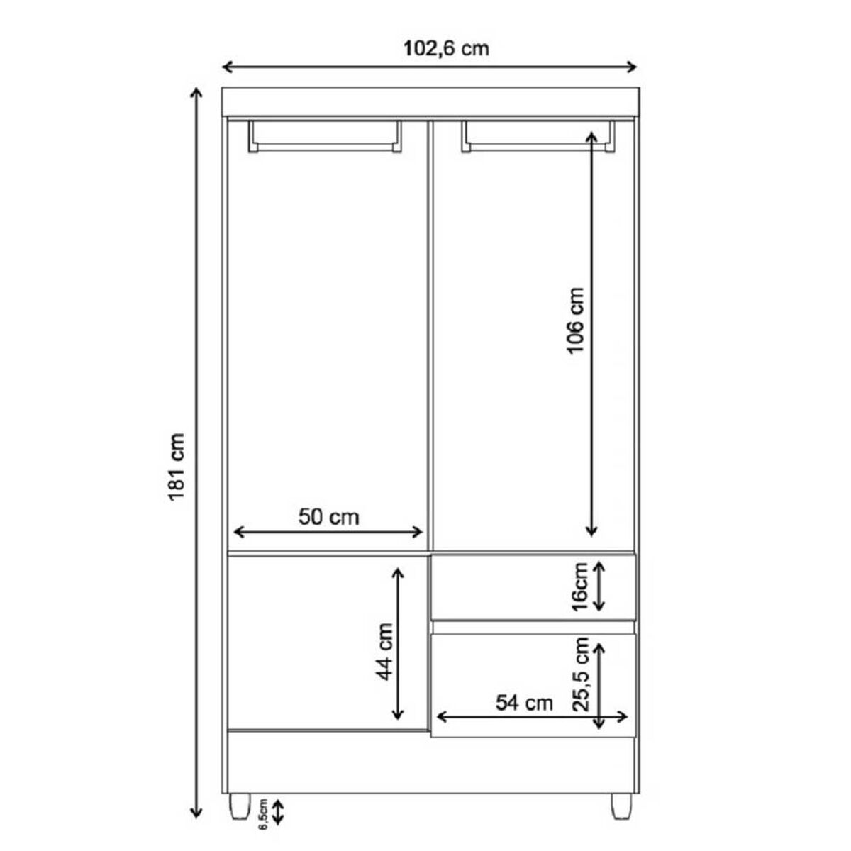 Clóset Kea Ideal 4 Puertas 2 Cajones