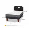 Cama Europea CIC 1,5 Plazas Anatomic + Respaldo Gales Negro
