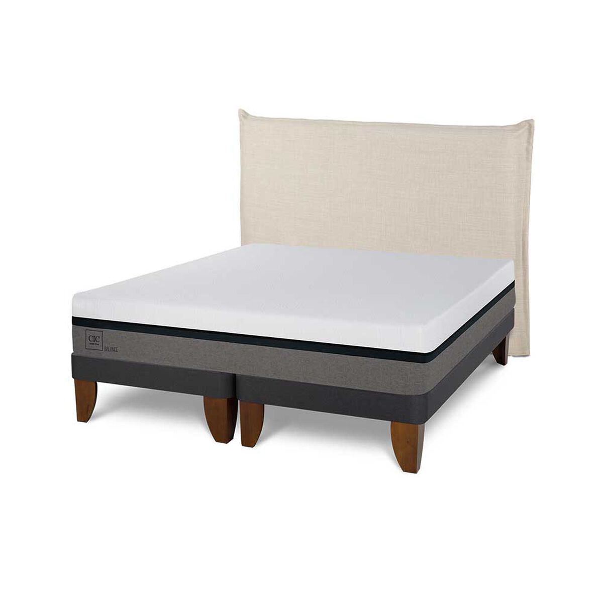 Cama Europea CIC Base Dividida King Balance + Respaldo Tiber