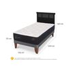 Cama Europea CIC 1,5 Plazas Premium + Respaldo Dublin Negro
