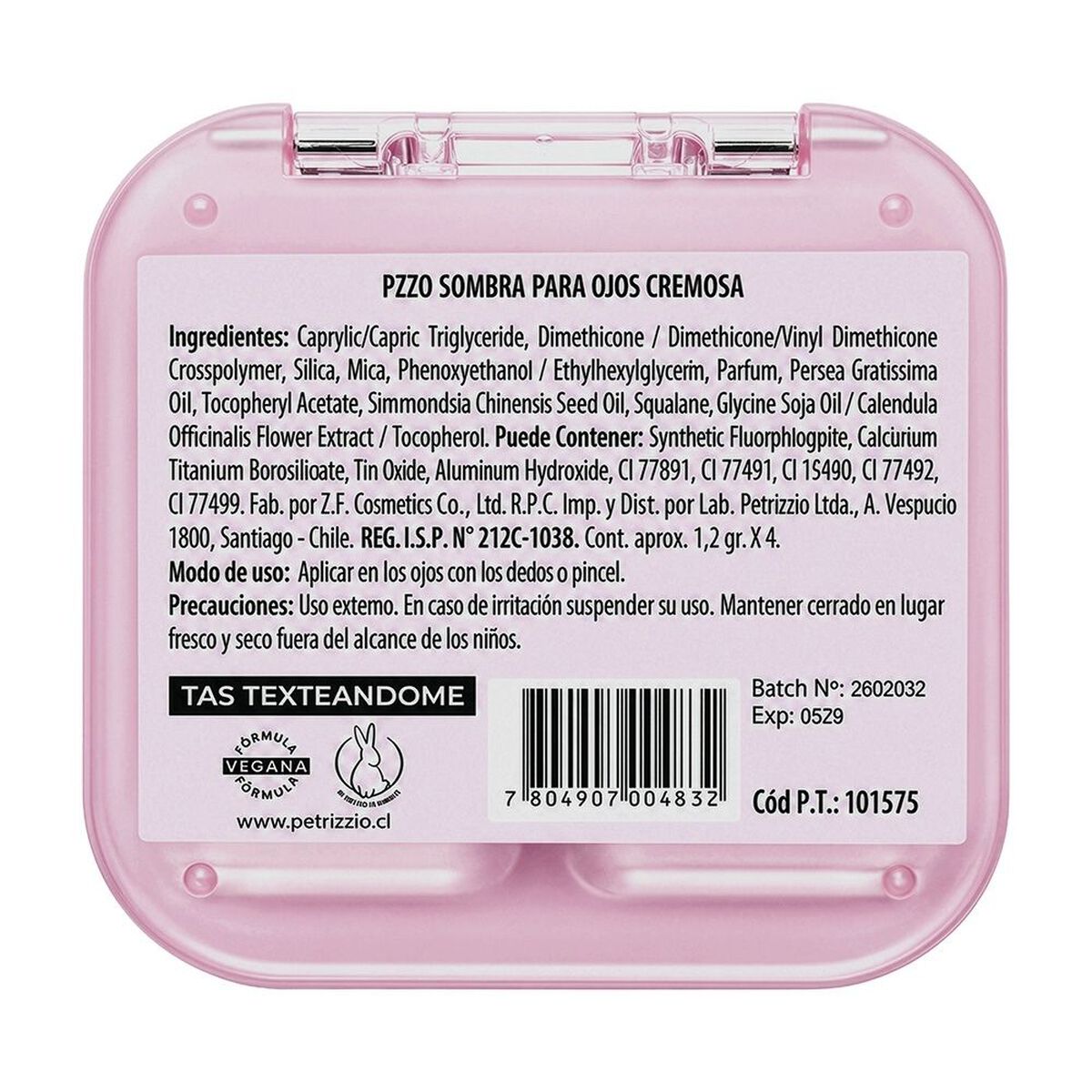 Eyeshadow Palette Tas Texte&aacute;ndome Petrizzio