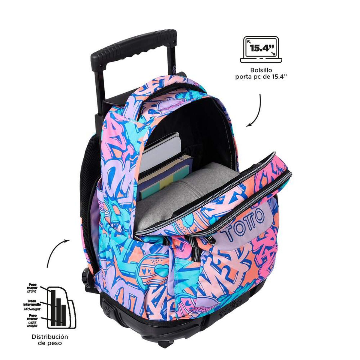 Mochila con Ruedas Multicolor Totto