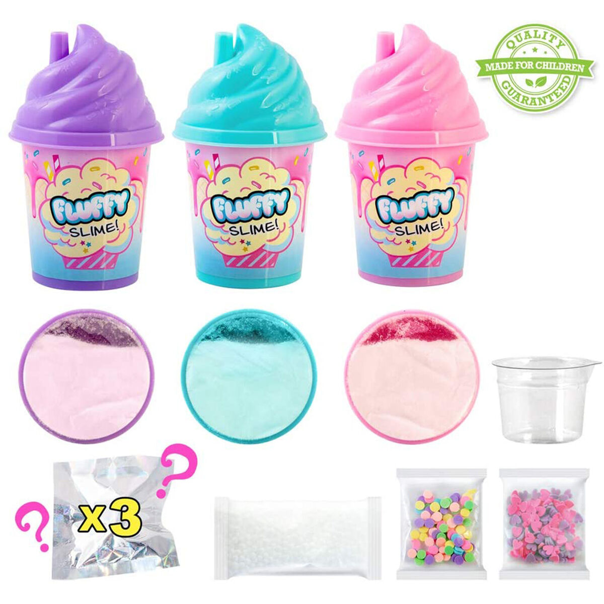 Pack 3 Slime Shaker Fluffy Canal Toys