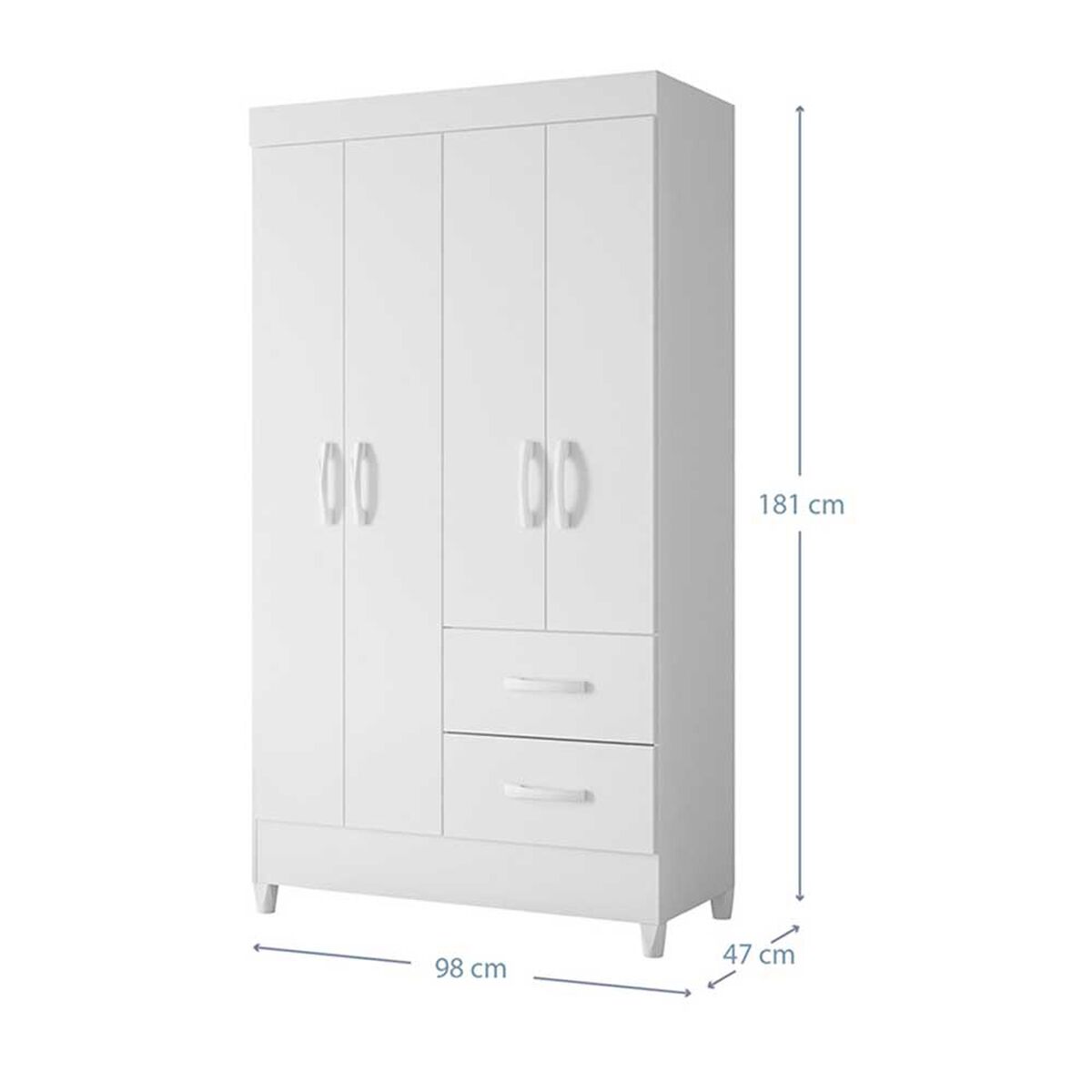 Combo 2 Cl&oacute;set Vekkahome Mobi 6 Puertas 2 Cajones Blanco