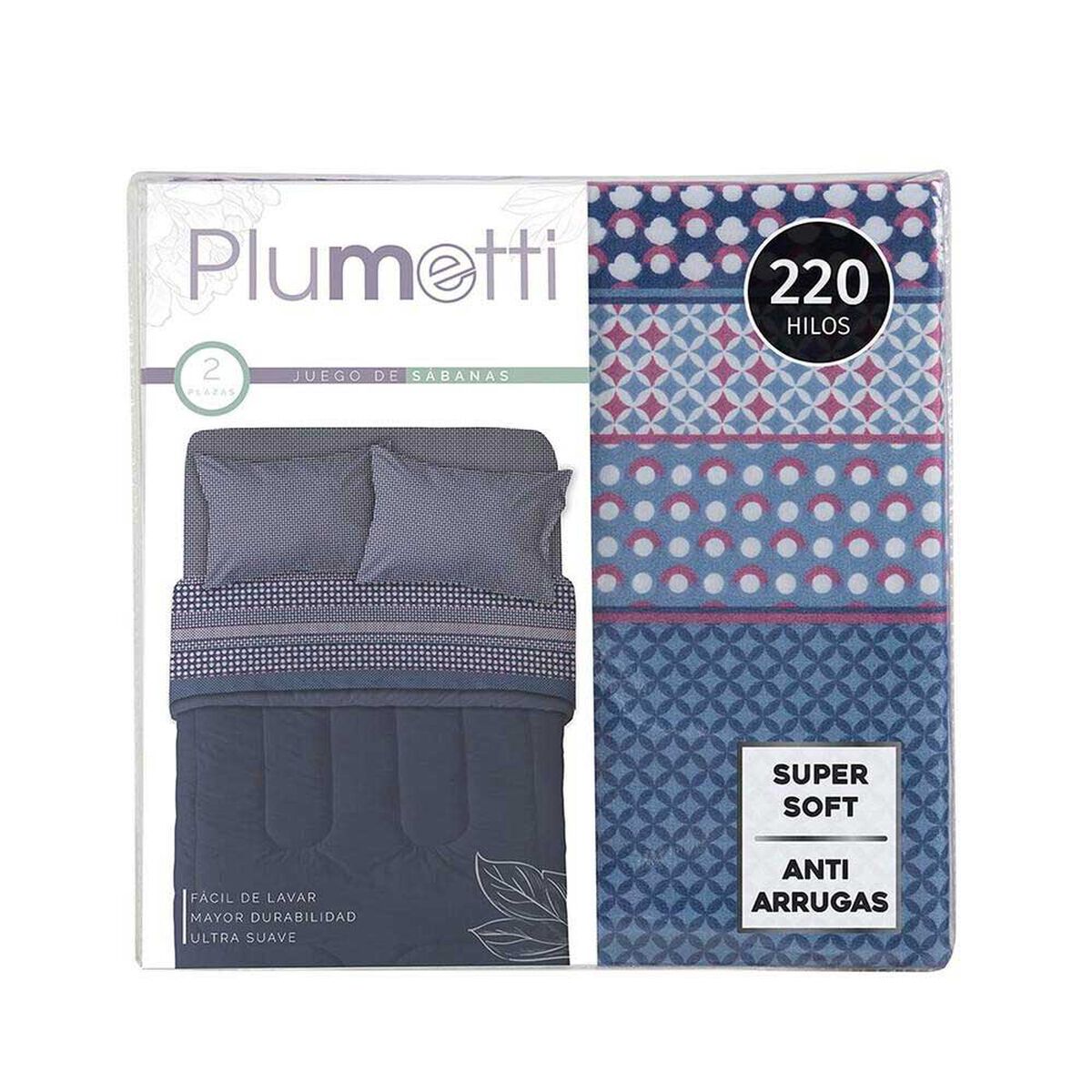 Juego de S&aacute;banas Plumetti King Estampada Oak