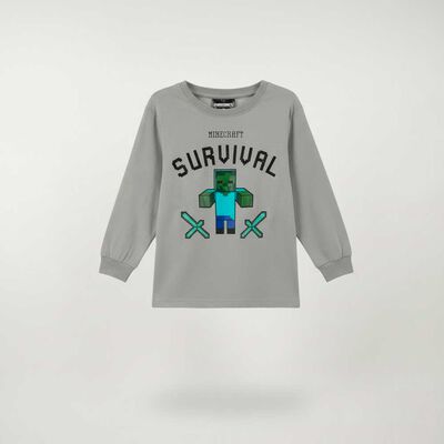 Imagen 2 del producto Polera Minecraft Niño Licencias Gris