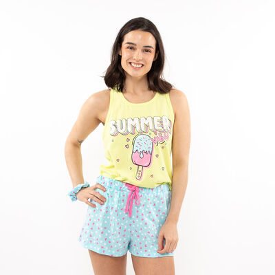 Pijama Sin Mangas Mujer Icono
