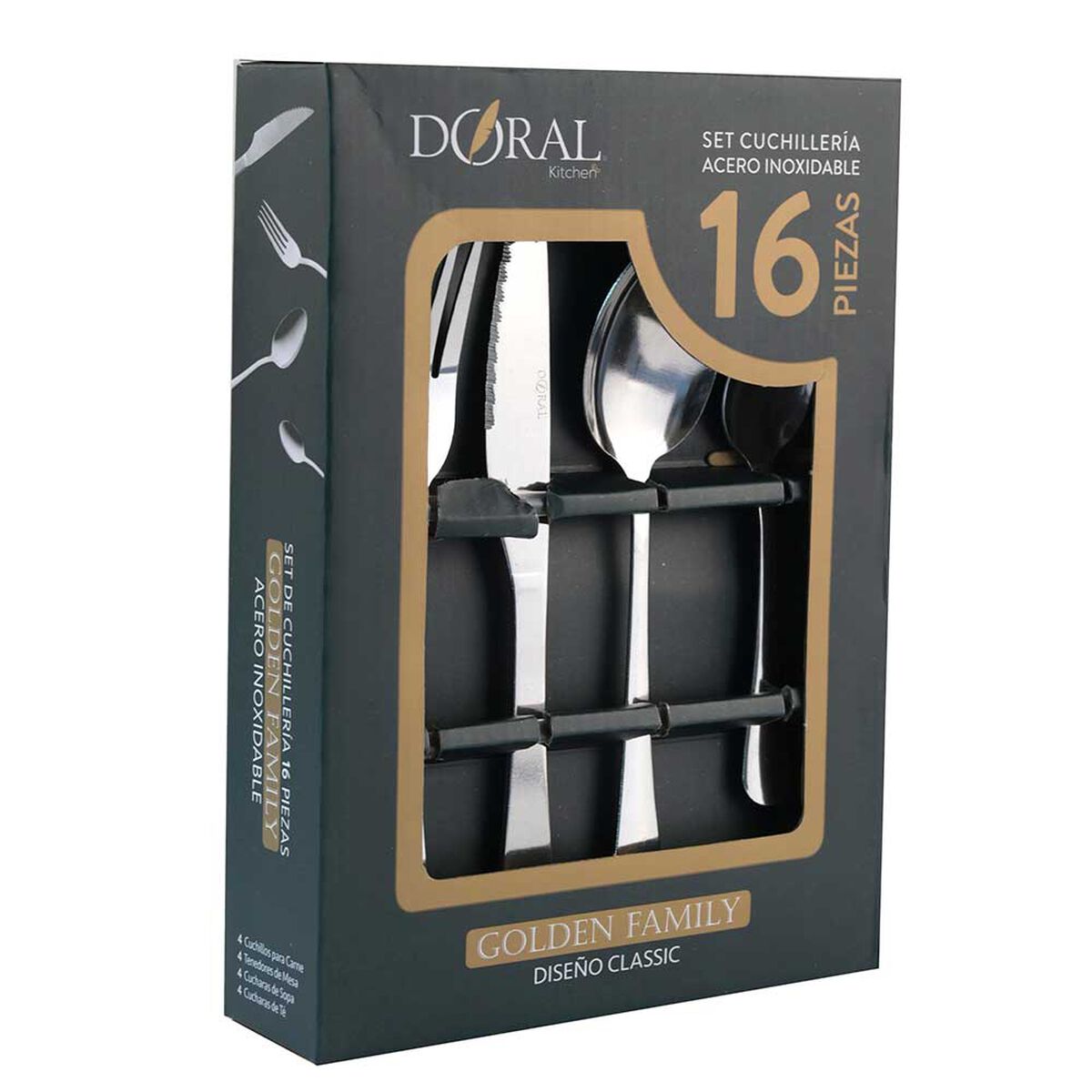 Juego de Cubiertos Doral Golden Family 16 Piezas Classic
