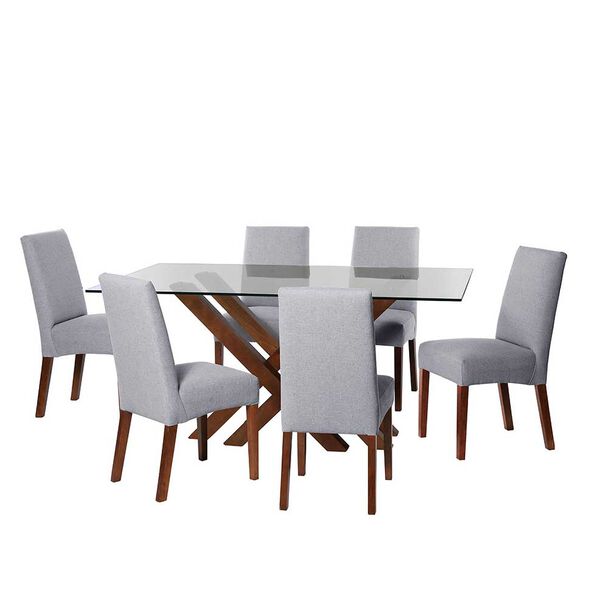 Juego de Comedor Latam Home Merida 6 Sillas Gris Claro