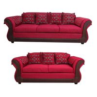 Juego de Living Almore Irlanda Sofá 3 Cuerpos + Sofá 2 Cuerpos Rojo