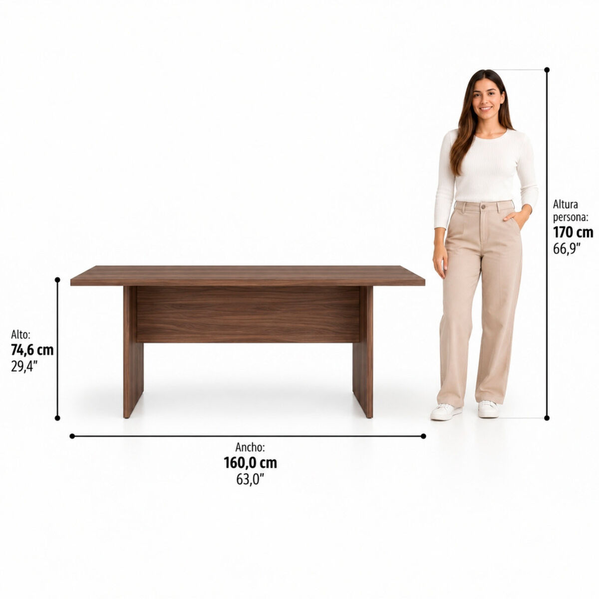 Mesa de Comedor Tuhome Beijing Avellana