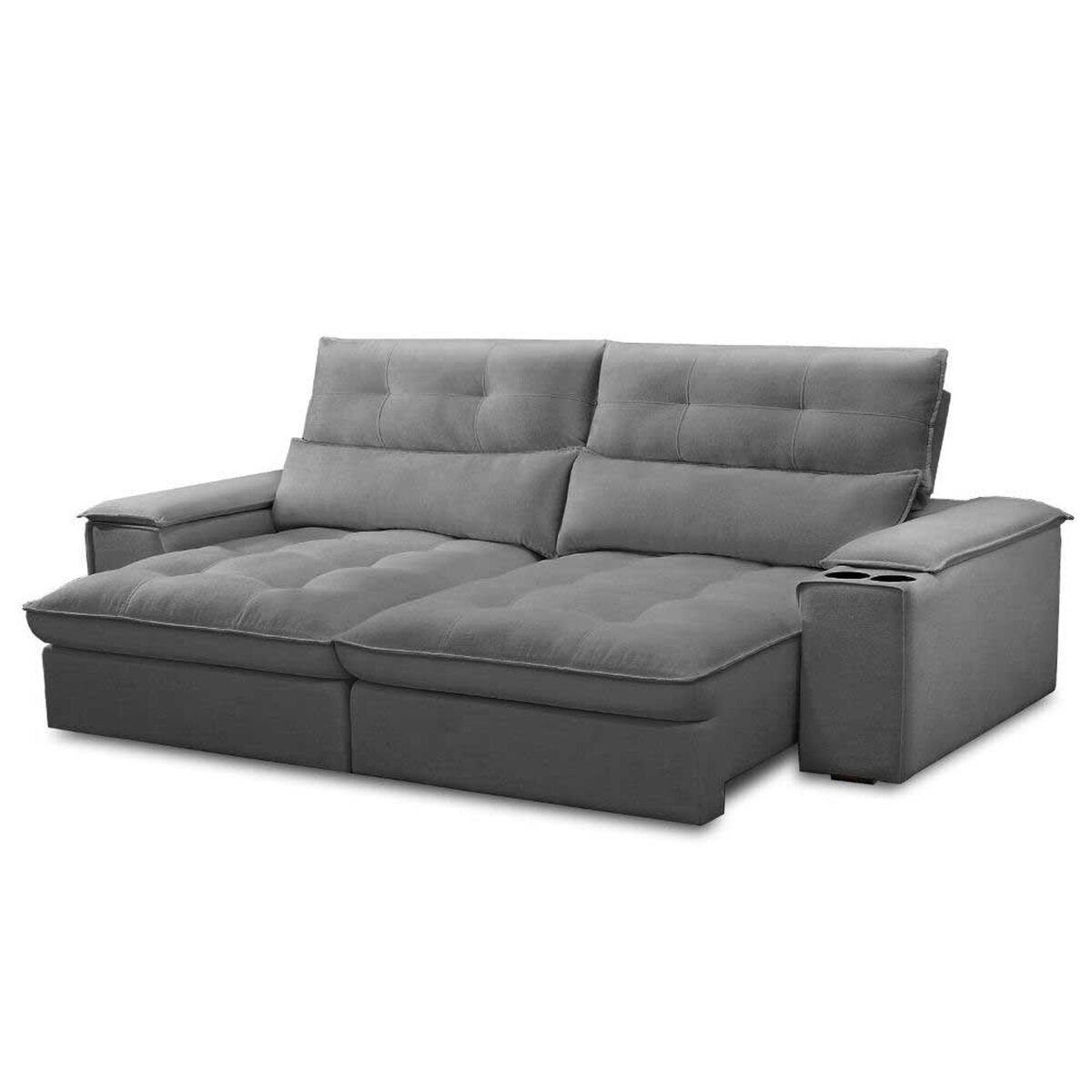 Sofá Amuv Malta Reclinable 3 Cuerpos Gris