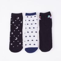 Pack 3 Calcetines Mujer Icono Negro
