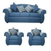Juego de Living Almore San Ramon Sofá 3 Cuerpos + Dos Sillones 1 Cuerpo Azul