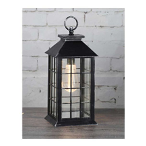Fanal con Vela Led Plástico Vgo  31 x 14 cm Negro